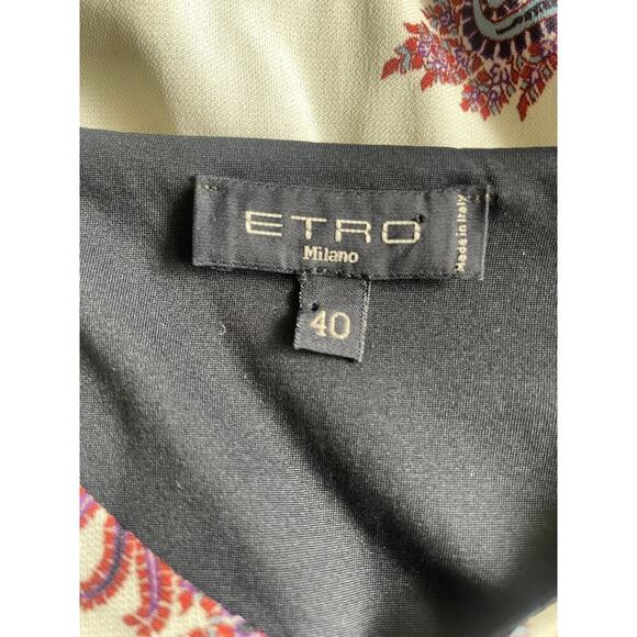 Etro Paisley Body Con Long Sleeve Jeweltone Dress • Boho • Size 44 / US 8 - Picture 3 of 6